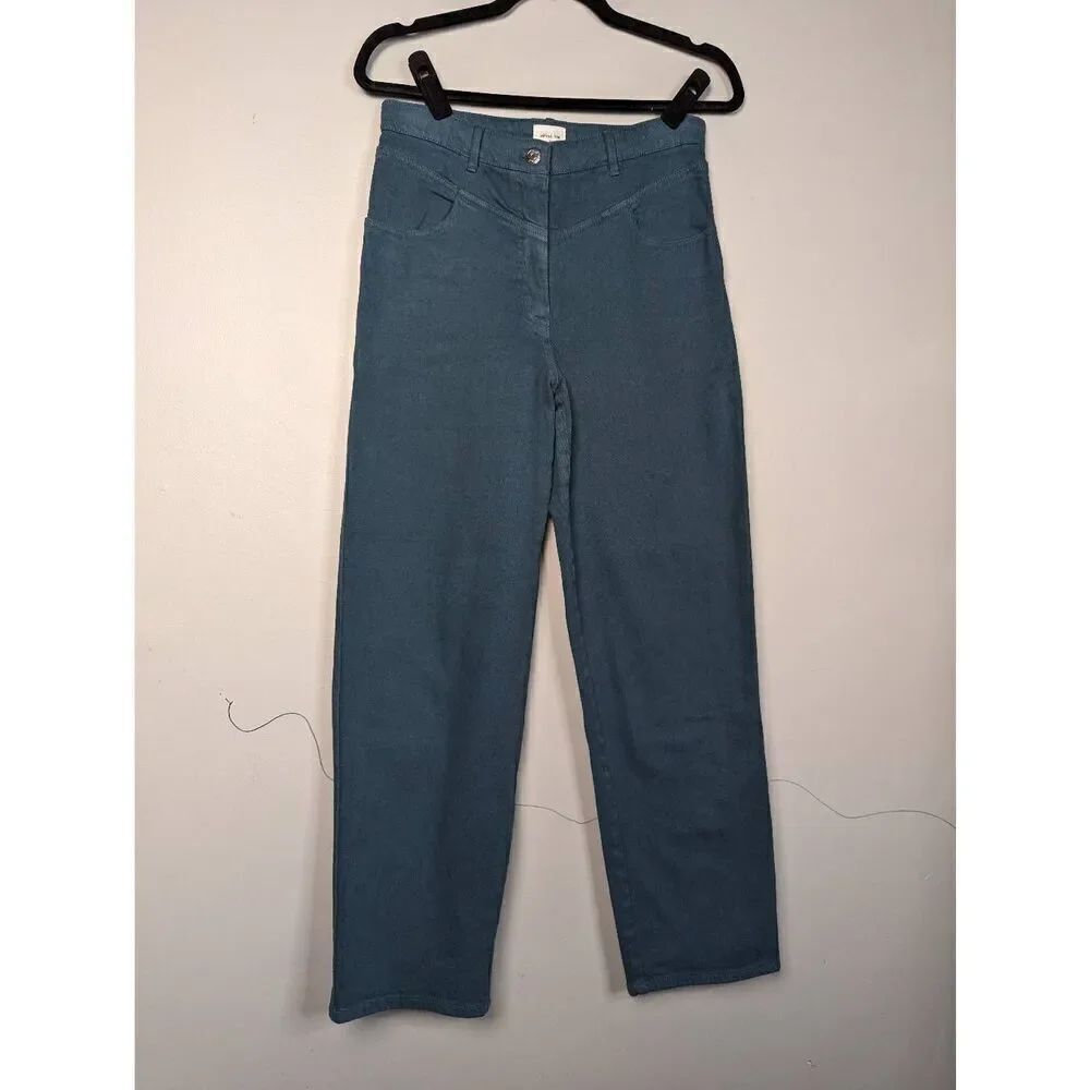 Aritzia Wilfred Free high-rise straight leg teal jeans size 8
